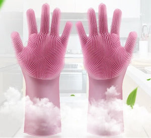 Silicone Heat - resistant Cleaning Brush Scrubbing Gloves - Yahko Merchandise