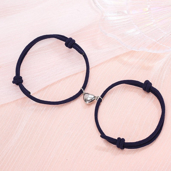 Simple Alloy Love Magnets Attracting Couple Bracelets - Yahko Merchandise