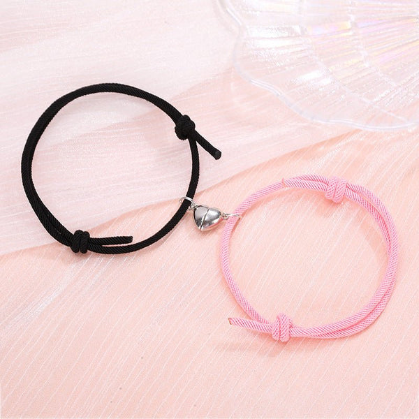 Simple Alloy Love Magnets Attracting Couple Bracelets - Yahko Merchandise