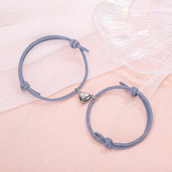 Simple Alloy Love Magnets Attracting Couple Bracelets - Yahko Merchandise