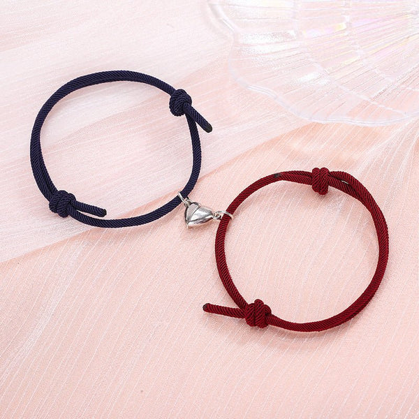 Simple Alloy Love Magnets Attracting Couple Bracelets - Yahko Merchandise