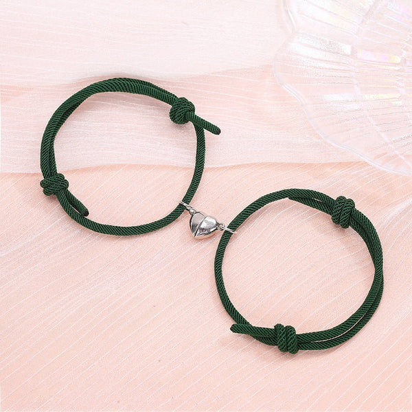 Simple Alloy Love Magnets Attracting Couple Bracelets - Yahko Merchandise