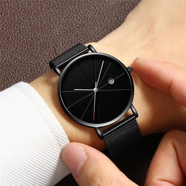 Simple calendar watch male creative waterproof quartz watch - Yahko Merchandise