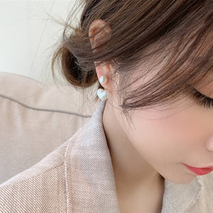 Simple Temperament Love Pearl Stud Earrings - Yahko Merchandise