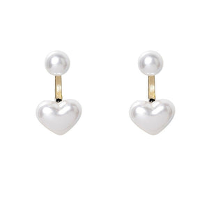 Simple Temperament Love Pearl Stud Earrings - Yahko Merchandise