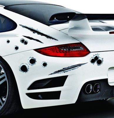 Simulation Bullet Hole Car Sticker, Car Bullet Hole Crack Car Sticker - Yahko Merchandise
