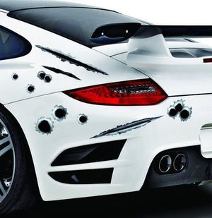 Simulation Bullet Hole Car Sticker, Car Bullet Hole Crack Car Sticker - Yahko Merchandise