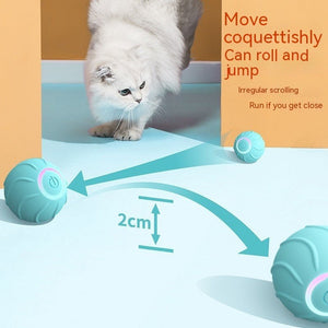 Smart Cat Toys Rolling Ball Pet Cat Owner Interactive Pets Toys Automatic Bouncing Ball USB Self Hi Teasing Kittens Jumping Ball - Yahko Merchandise