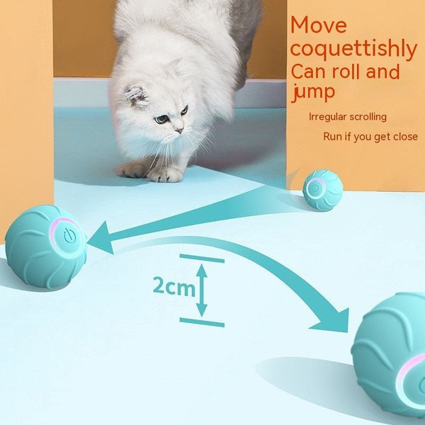 Smart Cat Toys Rolling Ball Pet Cat Owner Interactive Pets Toys Automatic Bouncing Ball USB Self Hi Teasing Kittens Jumping Ball - Yahko Merchandise