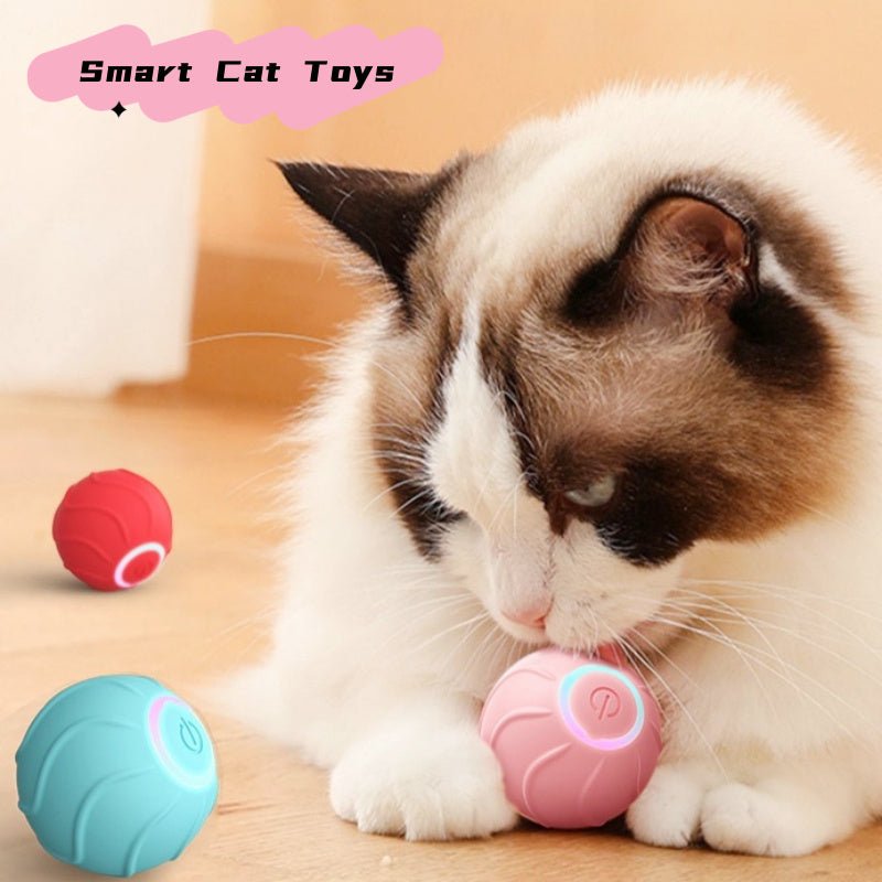 Smart Cat Toys Rolling Ball Pet Cat Owner Interactive Pets Toys Automatic Bouncing Ball USB Self Hi Teasing Kittens Jumping Ball - Yahko Merchandise