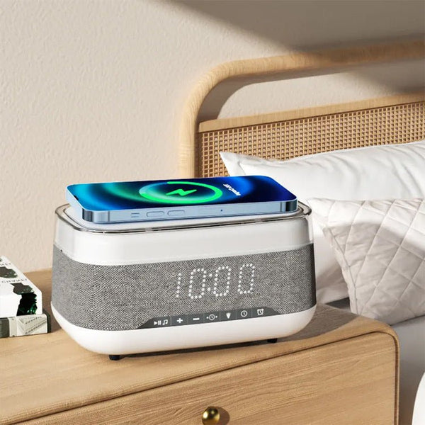 Smart Multi - Function Alarm Clock with Bluetooth Speaker, Wireless - Yahko Merchandise