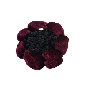 Solid Color Performance Dance Velvet Headband With Hair Mesh Bag - Yahko Merchandise