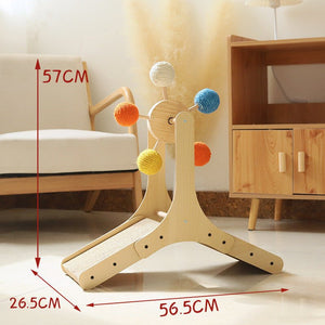 Solid Wood Rotary Table Cat Scratch Board Sisal Hemp Pet Products - Yahko Merchandise