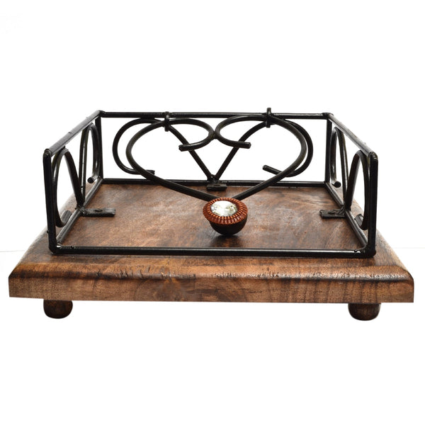 Square Mango Wood Tissue Paper Rack Nakin Holder Stand Kitchen Tools - Yahko Merchandise