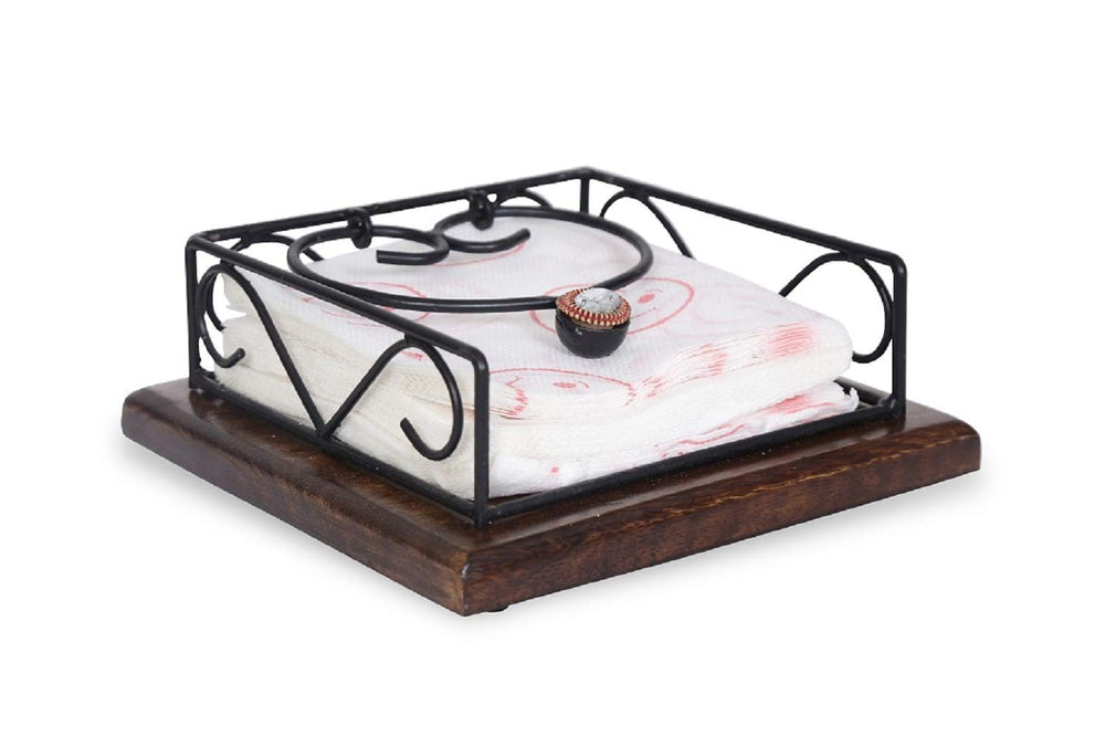 Square Mango Wood Tissue Paper Rack Nakin Holder Stand Kitchen Tools - Yahko Merchandise