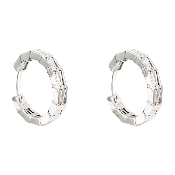 Sterling Silver Needle Simple Zircon Eardrop Earring - Yahko Merchandise