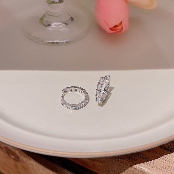 Sterling Silver Needle Simple Zircon Eardrop Earring - Yahko Merchandise