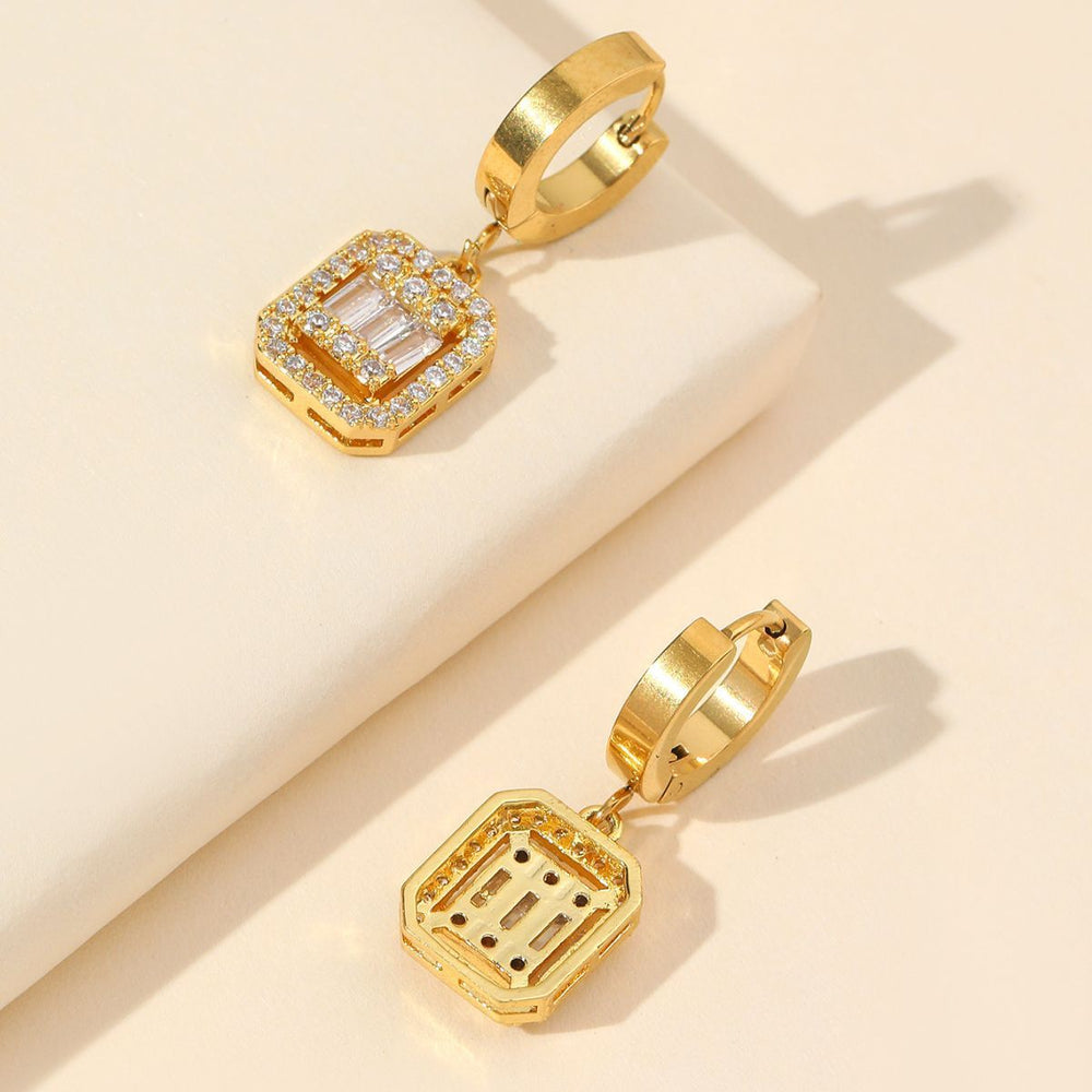 Sugar Cube Titanium Steel Earring Buckle Design Retro Earrings - Yahko Merchandise