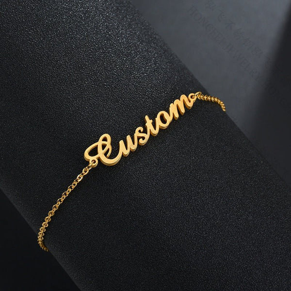Summer Personalized Custom Name Anklets For Women Stainless Steel Cable Chain Gold Colour Sandy Beach Exquisite Jewelry Present - Yahko Merchandise