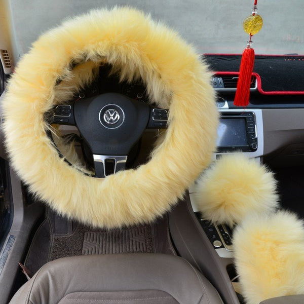 Three - piece wool steering wheel cover - Yahko Merchandise
