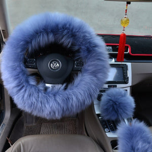 Three - piece wool steering wheel cover - Yahko Merchandise