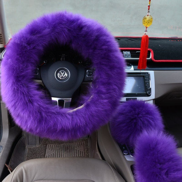 Three - piece wool steering wheel cover - Yahko Merchandise