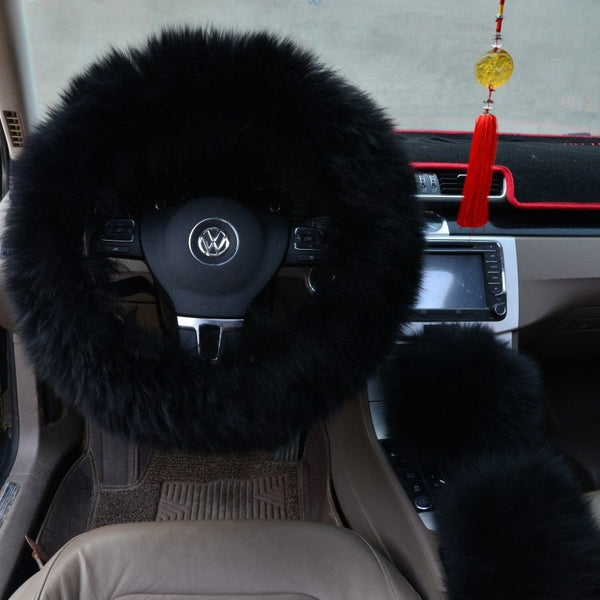 Three - piece wool steering wheel cover - Yahko Merchandise