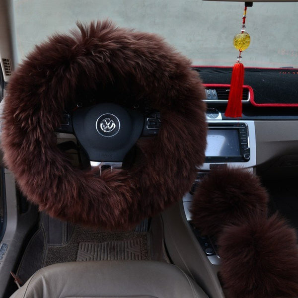 Three - piece wool steering wheel cover - Yahko Merchandise