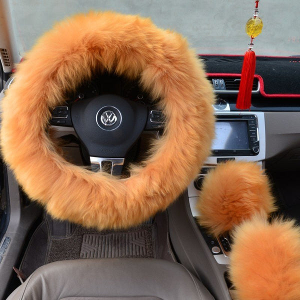 Three - piece wool steering wheel cover - Yahko Merchandise