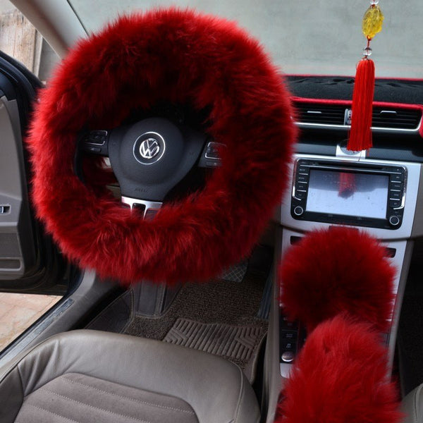 Three - piece wool steering wheel cover - Yahko Merchandise