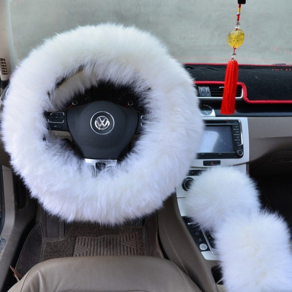 Three - piece wool steering wheel cover - Yahko Merchandise