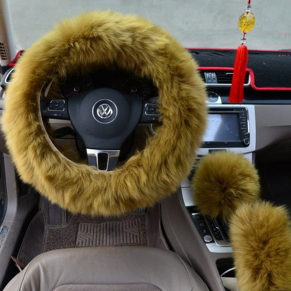 Three - piece wool steering wheel cover - Yahko Merchandise