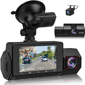 Three - record WIFI Mobile Phone Interconnection Dashcam Car 4K HD Night Vision - Yahko Merchandise
