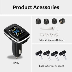 Tire Pressure Monitoring System Sensors Cigarette Lighter USB port Auto Security Alarm Systems Tire Pressure - Yahko Merchandise