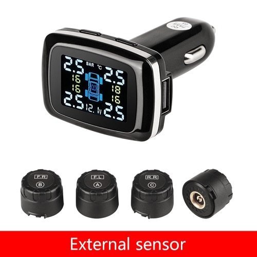 Tire Pressure Monitoring System Sensors Cigarette Lighter USB port Auto Security Alarm Systems Tire Pressure - Yahko Merchandise
