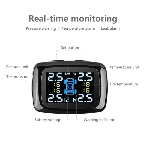 Tire Pressure Monitoring System Sensors Cigarette Lighter USB port Auto Security Alarm Systems Tire Pressure - Yahko Merchandise