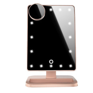 Touch Screen Makeup Mirror With 20 LED Light Bluetooth Music Speaker 10X Magnifying Mirrors Lights - Yahko Merchandise