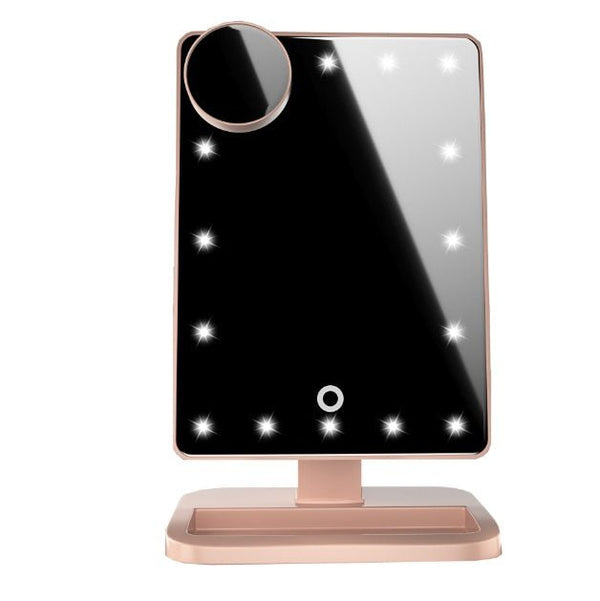 Touch Screen Makeup Mirror With 20 LED Light Bluetooth Music Speaker 10X Magnifying Mirrors Lights - Yahko Merchandise