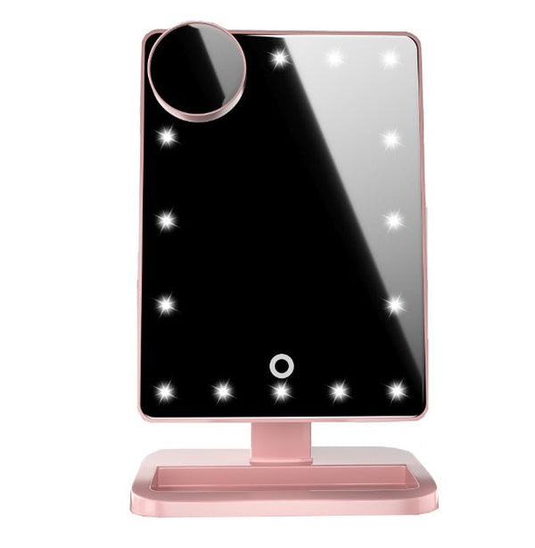 Touch Screen Makeup Mirror With 20 LED Light Bluetooth Music Speaker 10X Magnifying Mirrors Lights - Yahko Merchandise
