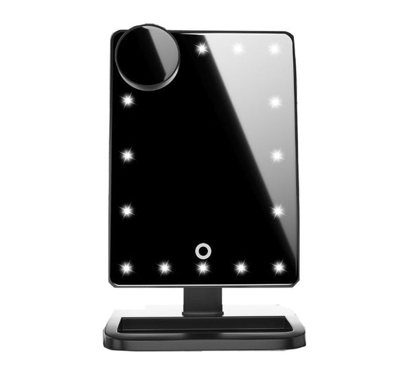 Touch Screen Makeup Mirror With 20 LED Light Bluetooth Music Speaker 10X Magnifying Mirrors Lights - Yahko Merchandise
