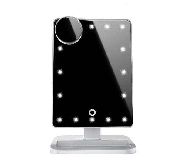 Touch Screen Makeup Mirror With 20 LED Light Bluetooth Music Speaker 10X Magnifying Mirrors Lights - Yahko Merchandise