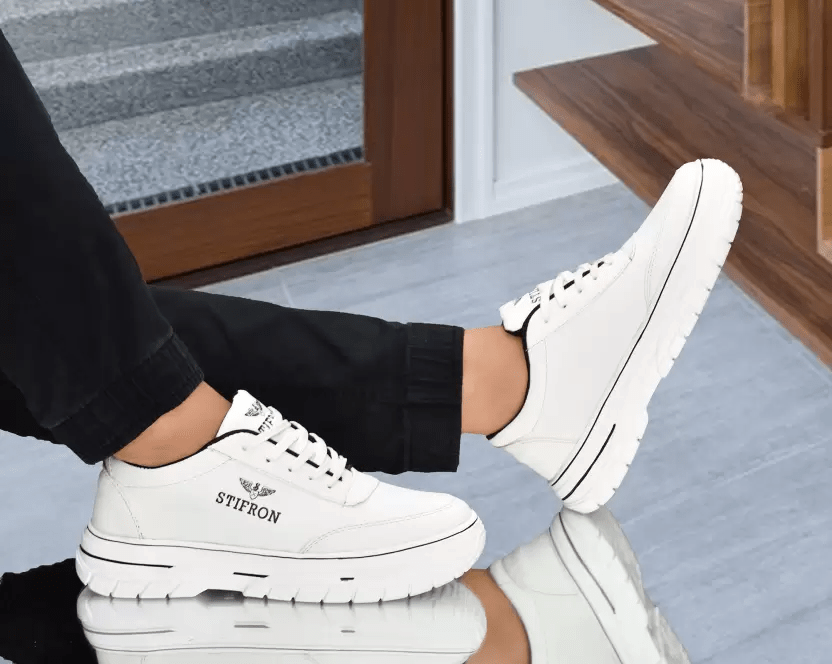 Trendy Shoe White Comfort sports shoe Sneakers For Men (White) - Yahko Merchandise