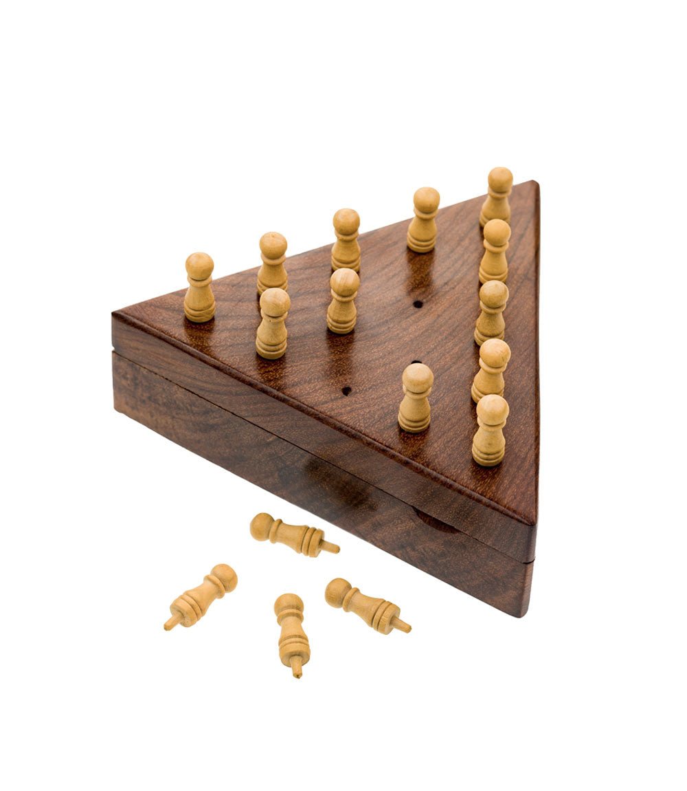 Triangle Peg Board Game - Handcrafted Wood - Yahko Merchandise