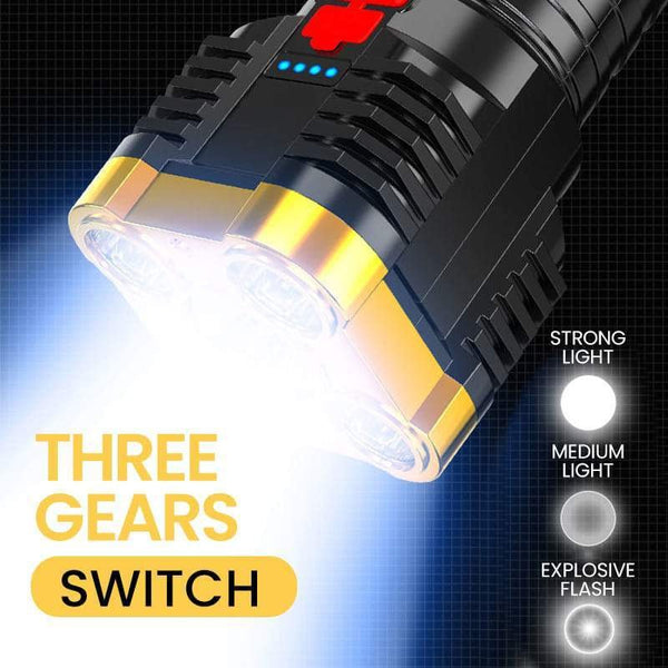 Ultra Bright Waterproof Outdoor LED Flashlight with Side Lamp - Yahko Merchandise