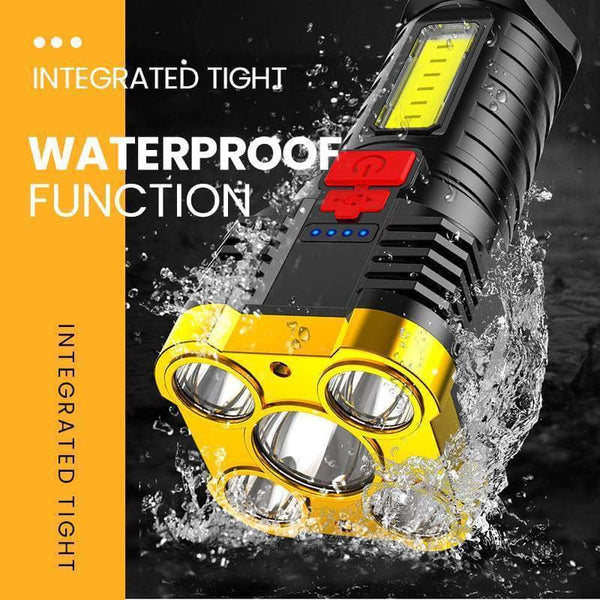 Ultra Bright Waterproof Outdoor LED Flashlight with Side Lamp - Yahko Merchandise