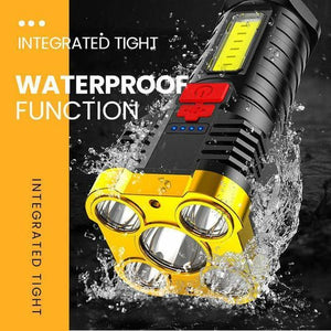 Ultra Bright Waterproof Outdoor LED Flashlight with Side Lamp - Yahko Merchandise