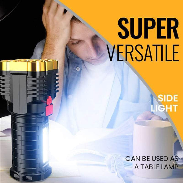 Ultra Bright Waterproof Outdoor LED Flashlight with Side Lamp - Yahko Merchandise