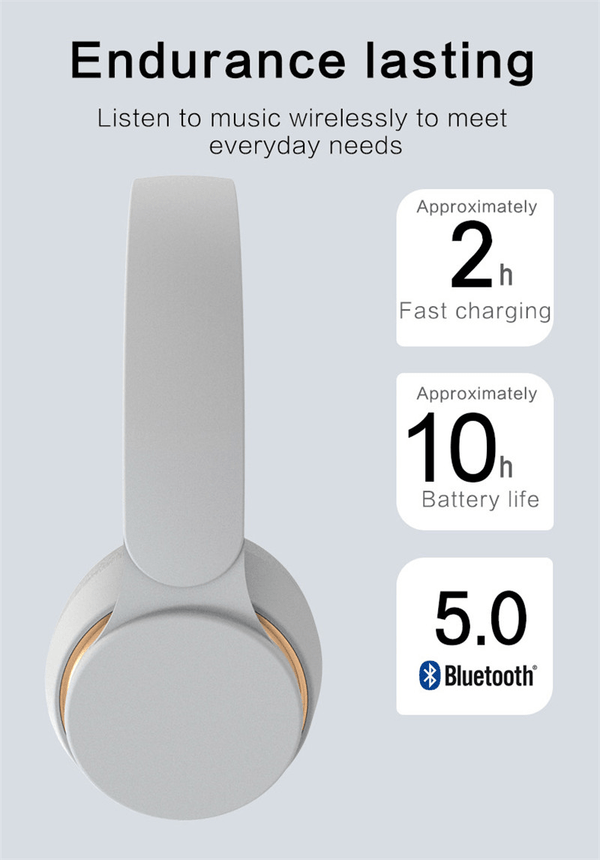Ultra Long Battery Life Bluetooth 5.0 Wireless Stereo Headphones - Yahko Merchandise