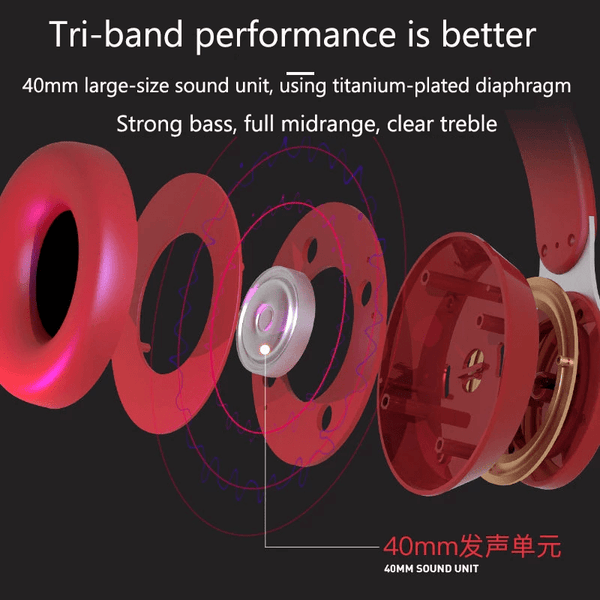 Ultra Long Battery Life Bluetooth 5.0 Wireless Stereo Headphones - Yahko Merchandise