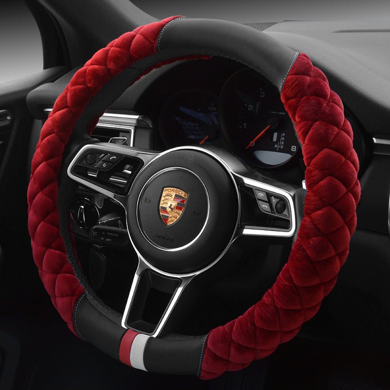 Universal Car Steering Wheel Cover Winter Decoration Cute 38cm Plush Footprint Auto Automobile Vehicle Steering Wheel Protector - Yahko Merchandise